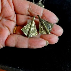 Vintage* MJDS 40s Sterling Etched Earrings